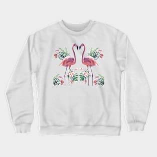 Tropical Flamingos Standing Watercolour Edit Crewneck Sweatshirt